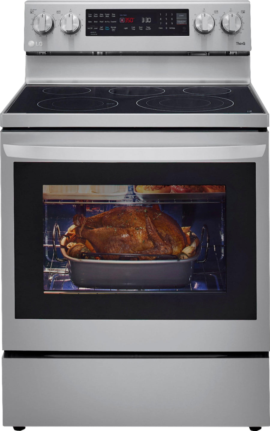 LG - 6.3 Cu. Ft. Smart Freestanding Electric Convection Range with EasyClean, Air Fry and InstaView - Stainless steel_0