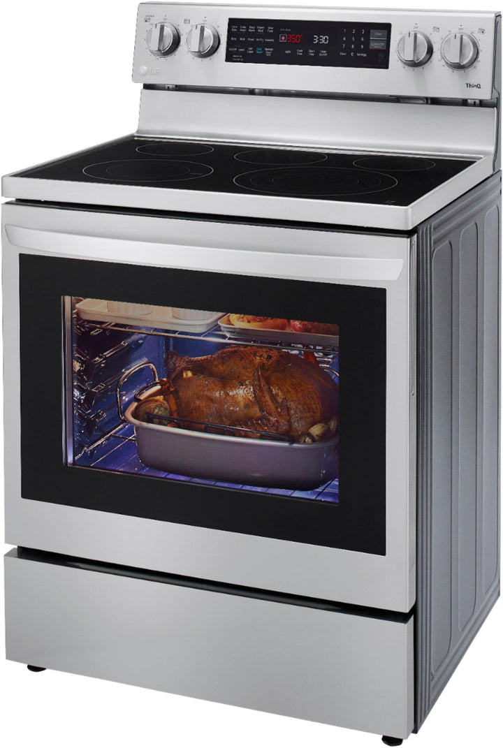 LG - 6.3 Cu. Ft. Smart Freestanding Electric Convection Range with EasyClean, Air Fry and InstaView - Stainless steel_5