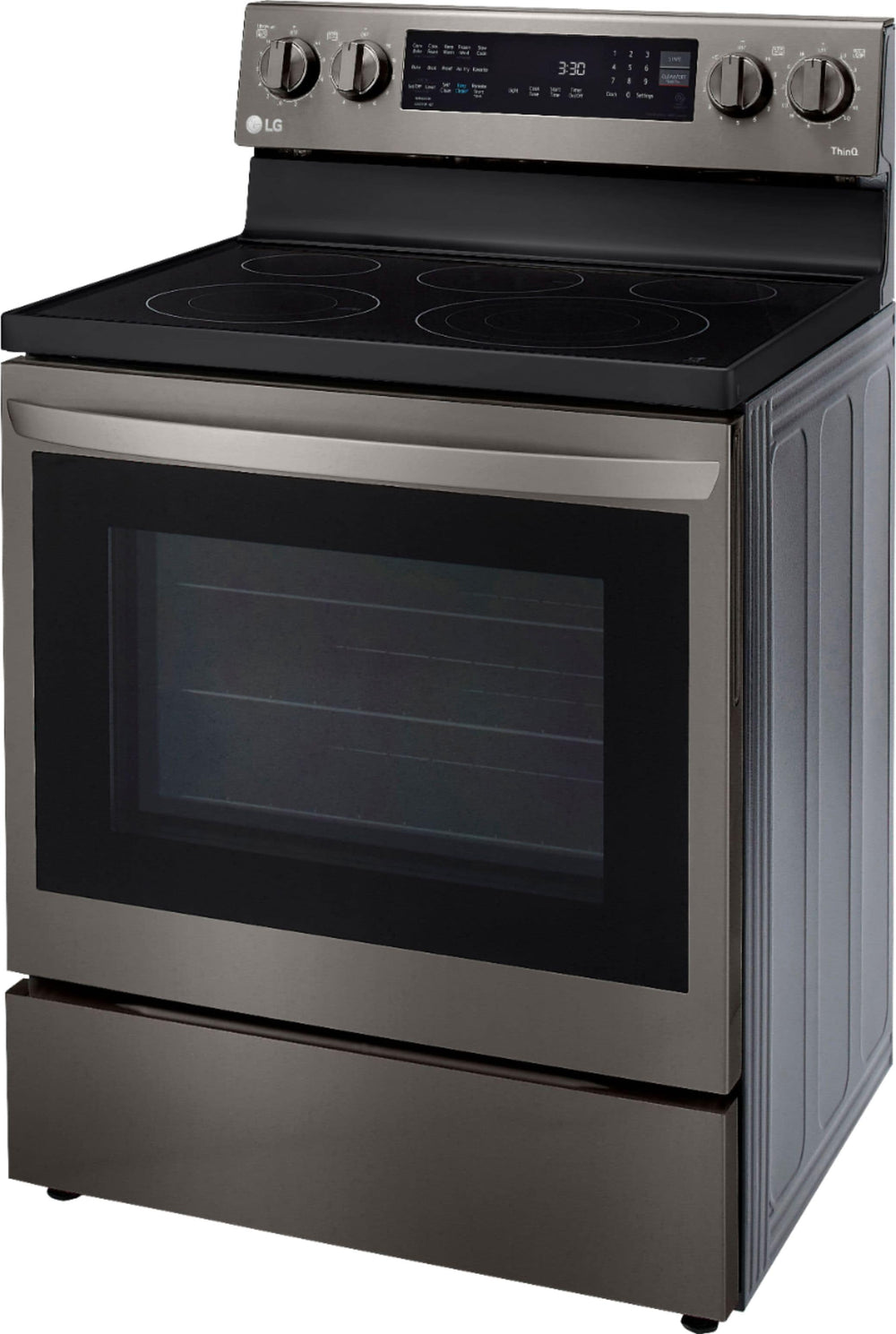 LG - 6.3 Cu. Ft. Smart Freestanding Electric Convection Range with EasyClean, Air Fry and InstaView - Black stainless steel_1