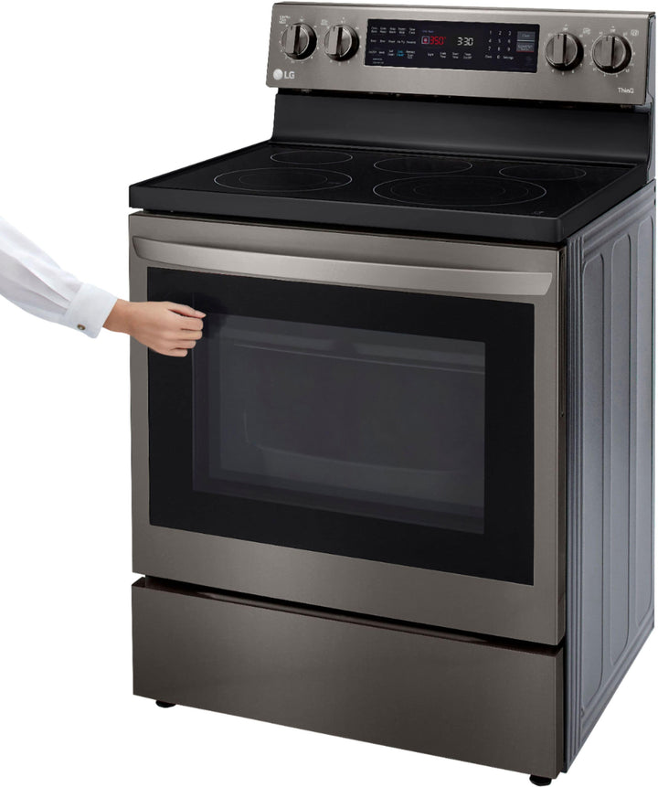 LG - 6.3 Cu. Ft. Smart Freestanding Electric Convection Range with EasyClean, Air Fry and InstaView - Black stainless steel_3