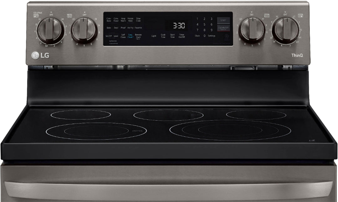 LG - 6.3 Cu. Ft. Smart Freestanding Electric Convection Range with EasyClean, Air Fry and InstaView - Black stainless steel_9
