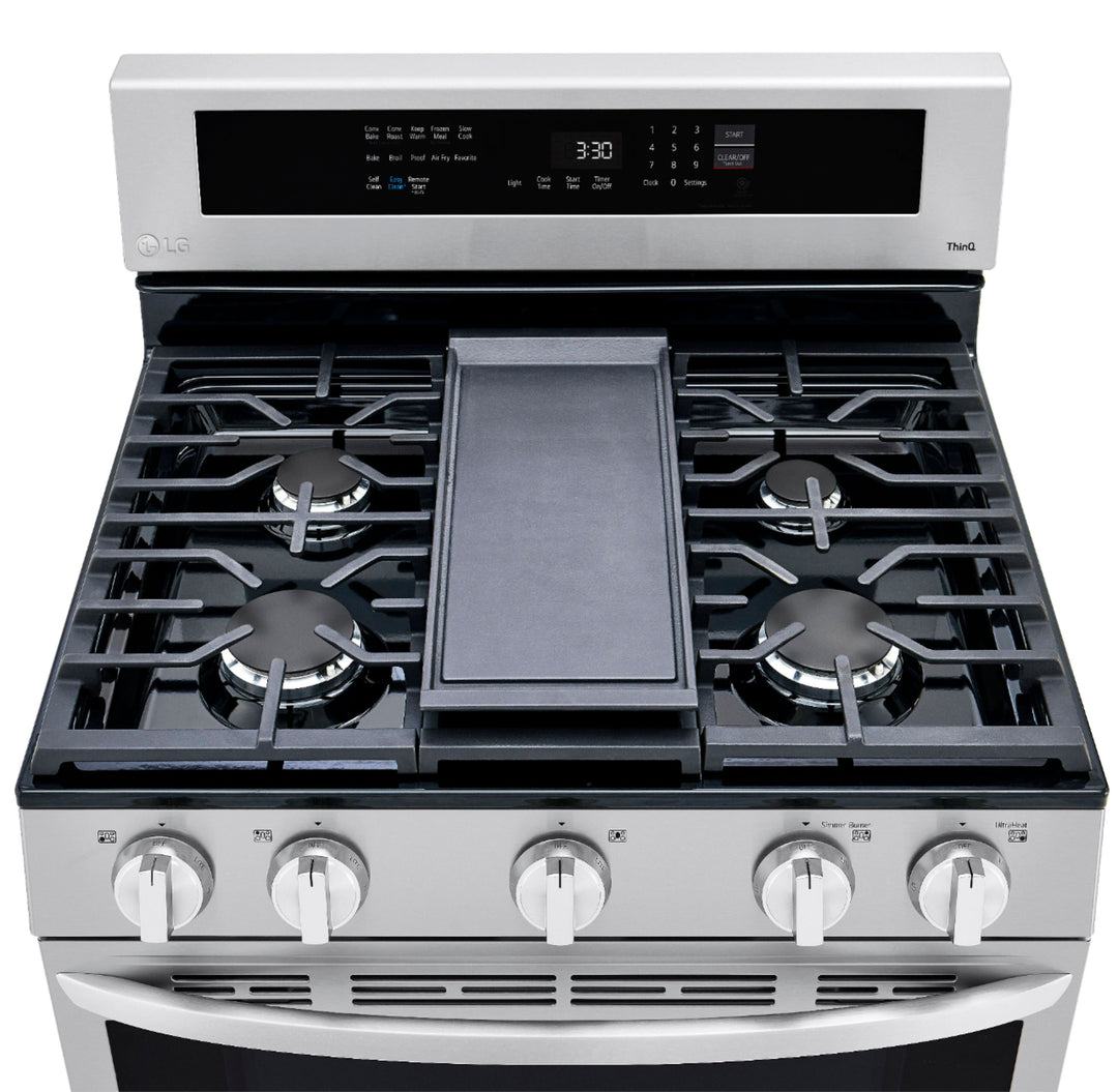 LG - 5.8 Cu. Ft. Freestanding Gas True Convection Range with EasyClean, InstaView and AirFry - Stainless steel_2