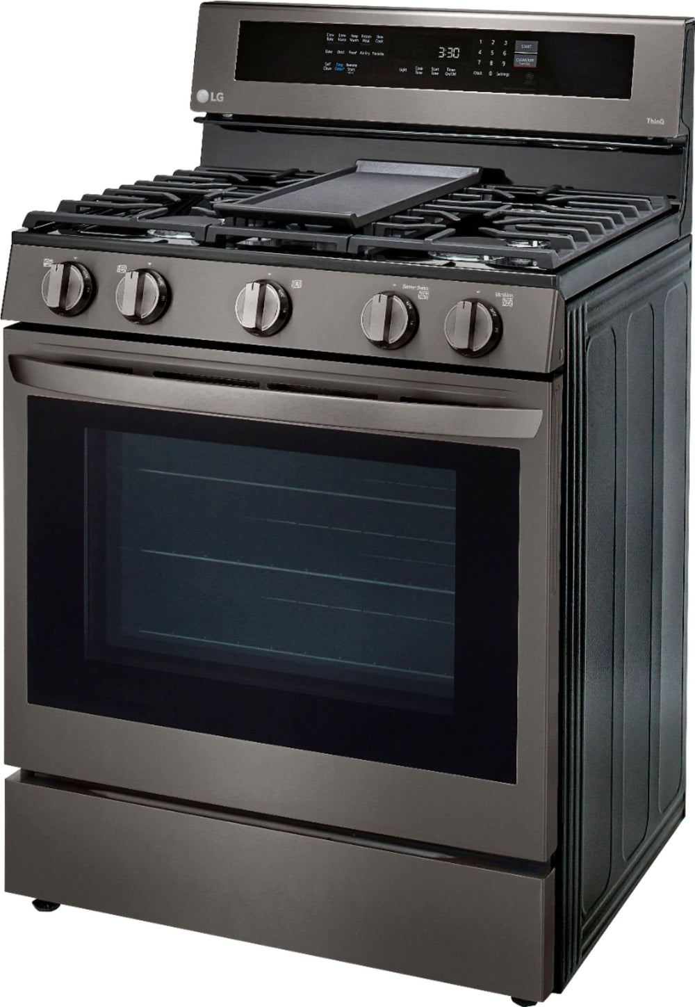LG - 5.8 Cu. Ft. Freestanding Gas True Convection Range with EasyClean, InstaView and AirFry - Black stainless steel_1
