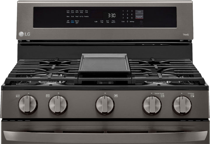LG - 5.8 Cu. Ft. Freestanding Gas True Convection Range with EasyClean, InstaView and AirFry - Black stainless steel_6