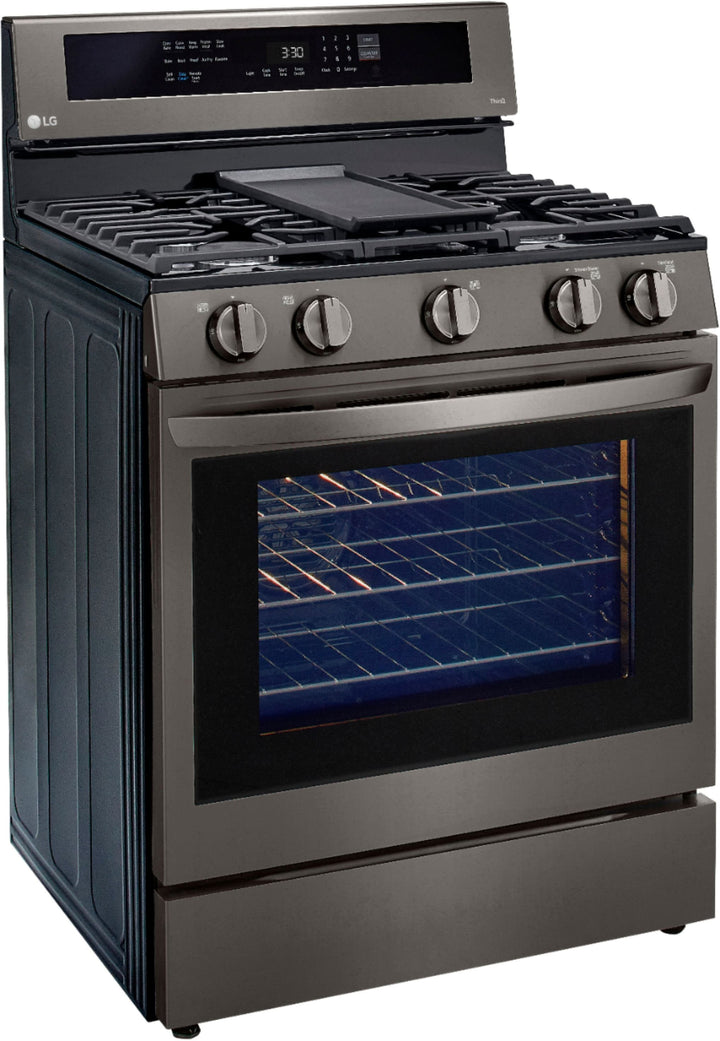 LG - 5.8 Cu. Ft. Freestanding Gas True Convection Range with EasyClean, InstaView and AirFry - Black stainless steel_30
