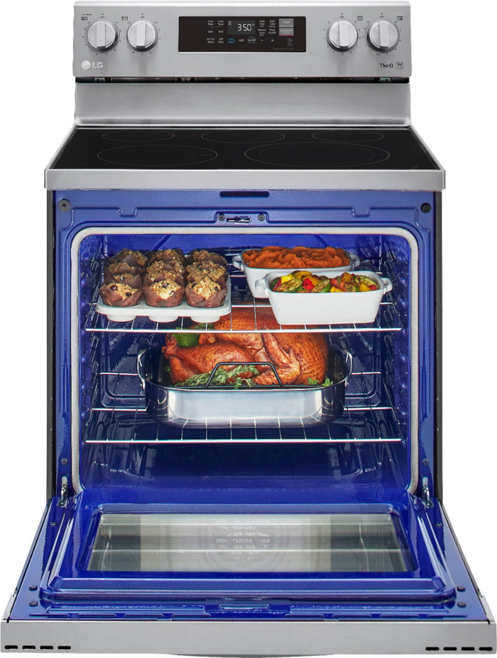 LG - 6.3 Cu. Ft. Smart Freestanding Electric Convection Range with EasyClean, Air Fry and InstaView - Stainless steel_14