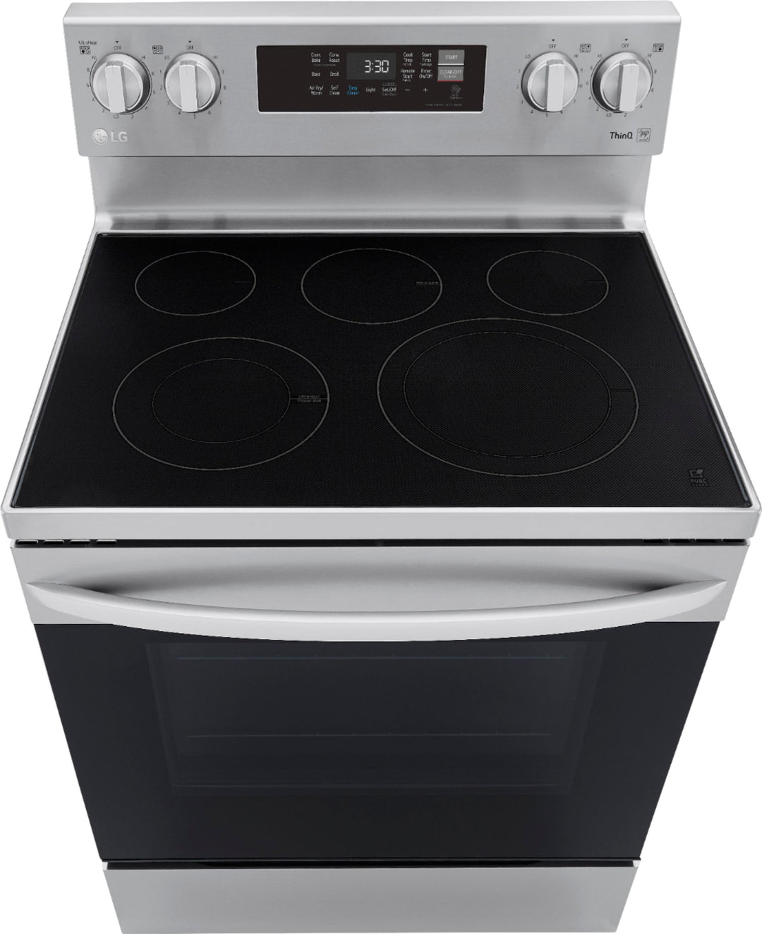 LG - 6.3 Cu. Ft. Smart Freestanding Electric Convection Range with EasyClean, Air Fry and InstaView - Stainless steel_9