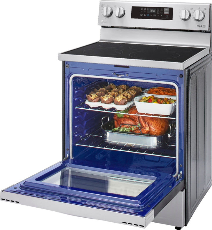 LG - 6.3 Cu. Ft. Smart Freestanding Electric Convection Range with EasyClean, Air Fry and InstaView - Stainless steel_8