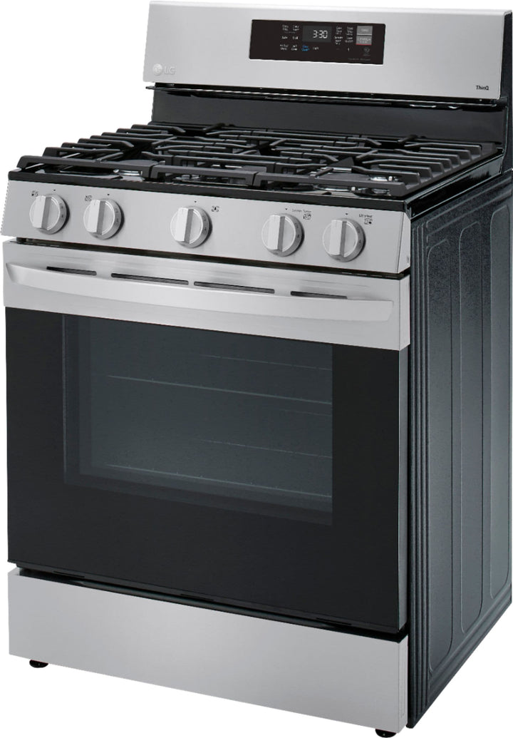 LG - 5.8 Cu. Ft. Freestanding Gas True Convection Range with EasyClean, WideView Window and AirFry - Stainless steel_1