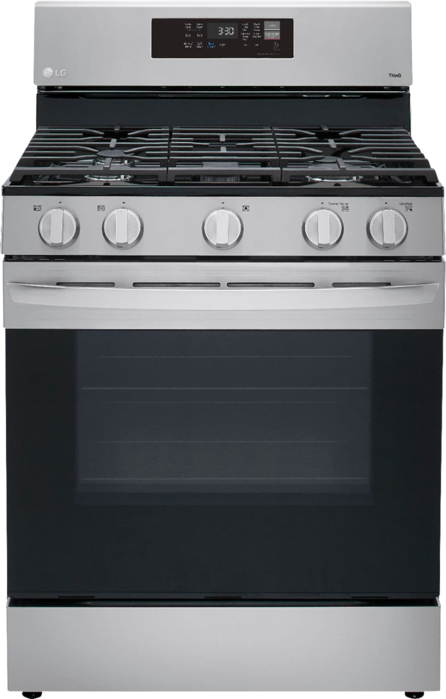 LG - 5.8 Cu. Ft. Freestanding Gas True Convection Range with EasyClean, WideView Window and AirFry - Stainless steel_0