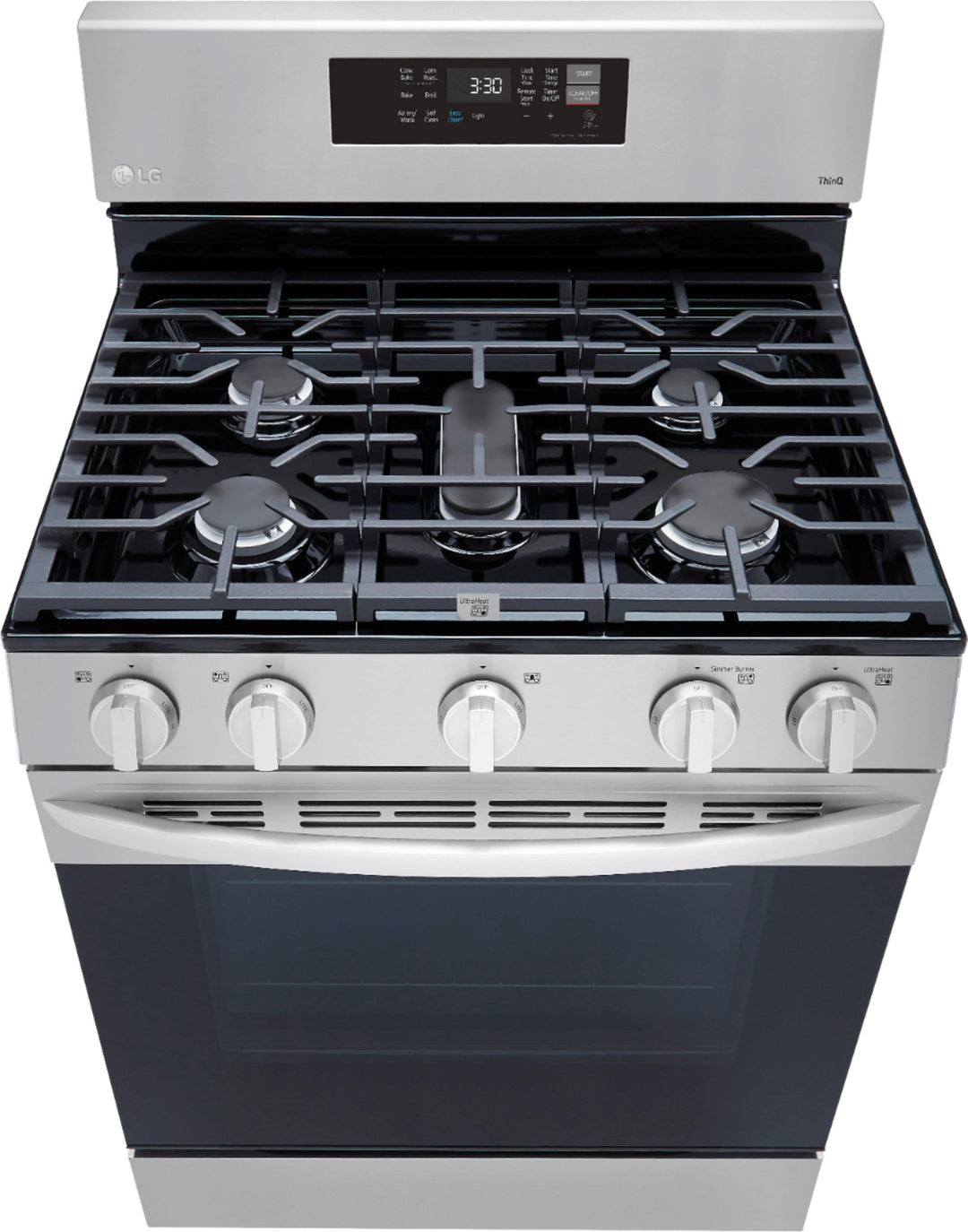 LG - 5.8 Cu. Ft. Freestanding Gas True Convection Range with EasyClean, WideView Window and AirFry - Stainless steel_9