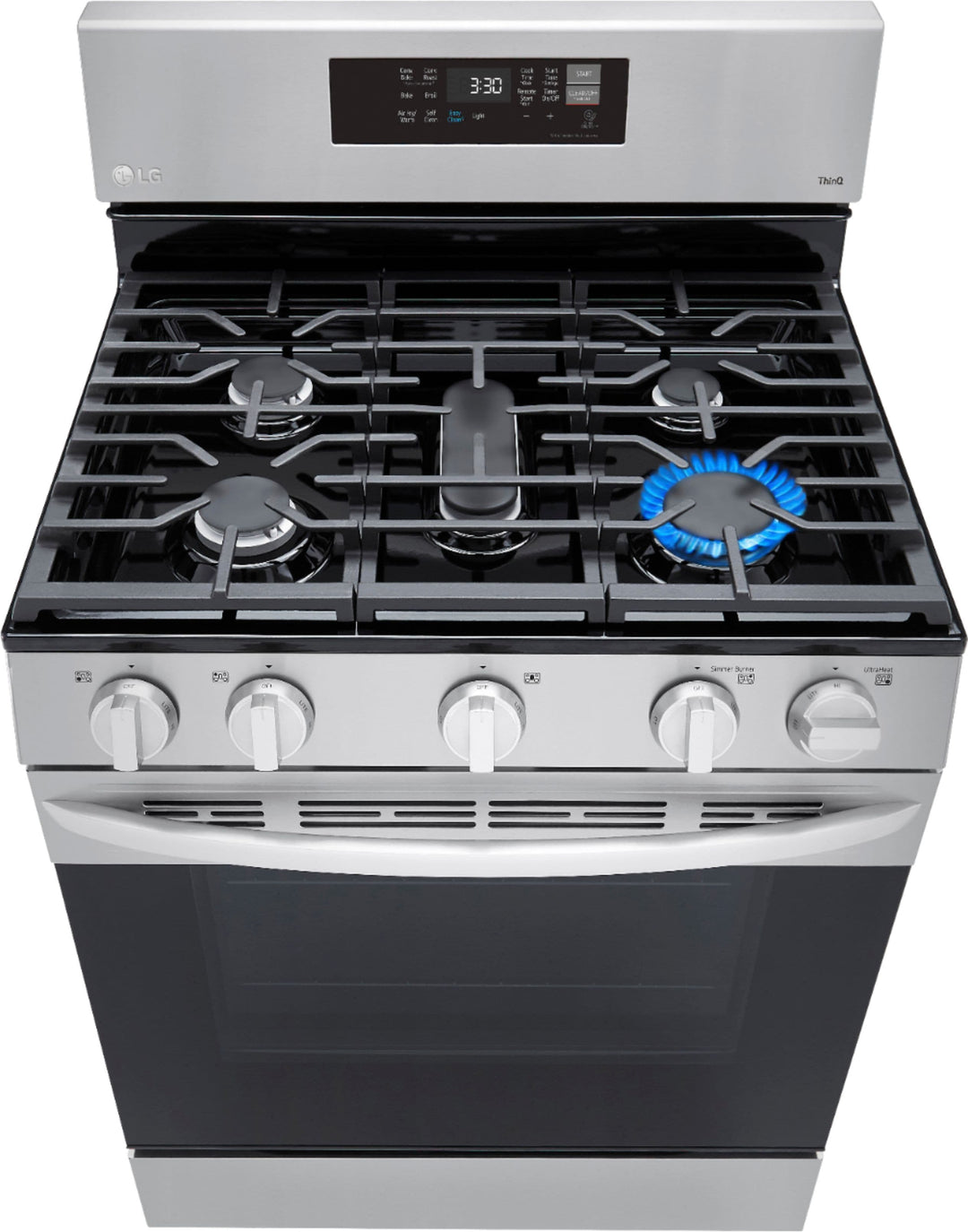 LG - 5.8 Cu. Ft. Freestanding Gas True Convection Range with EasyClean, WideView Window and AirFry - Stainless steel_6