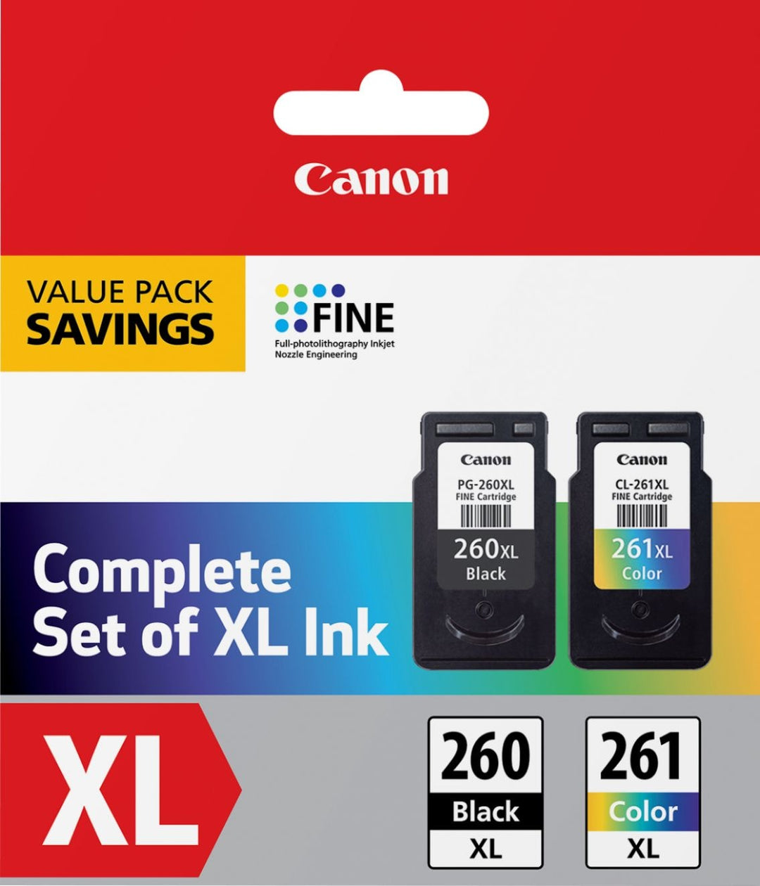 Canon - PG-260 XL / CL-261 XL 2-Pack High-Yield Ink Cartridges - Black/Cyan/Magenta/Yellow_0