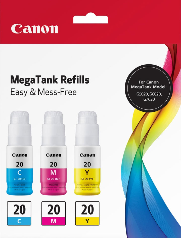 Canon - GI-20 3-Pack Ink Bottles - Cyan/Magenta/Yellow_0