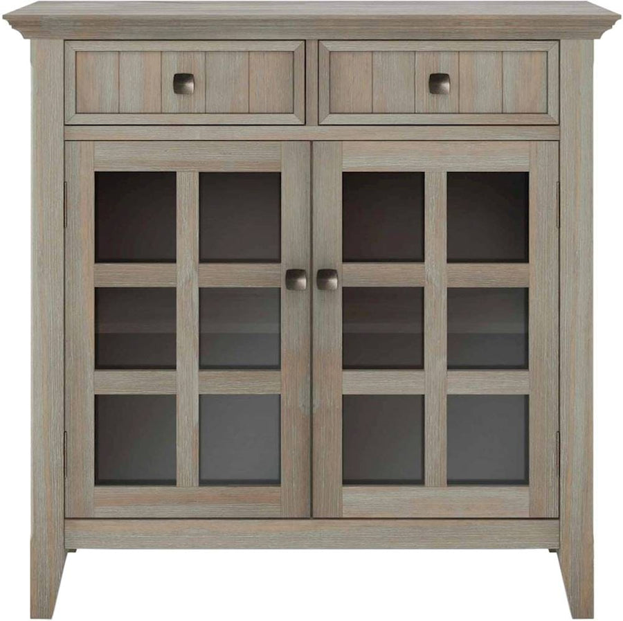 Simpli Home - Acadian SOLID WOOD 36 inch Wide Transitional Entryway Hallway Storage Cabinet in Distressed Grey - Distressed Gray_0