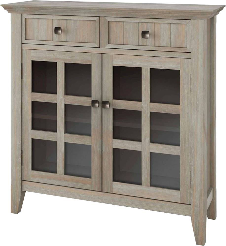 Simpli Home - Acadian SOLID WOOD 36 inch Wide Transitional Entryway Hallway Storage Cabinet in Distressed Grey - Distressed Gray_1
