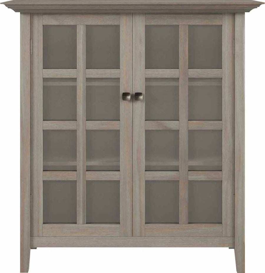 Simpli Home - Acadian SOLID WOOD 39 inch Wide Transitional Medium Storage Cabinet in Distressed Grey - Distressed Gray_0