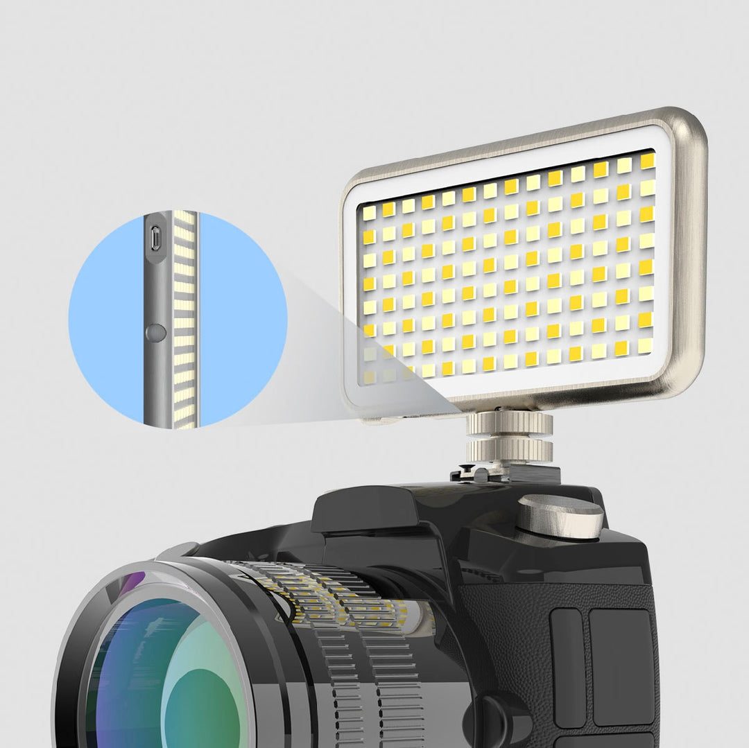 Digipower - The Streamer - 112 LED Rechargeable On Camera and Smartphone Compact Video Light 3100K-5500K - Silver_8