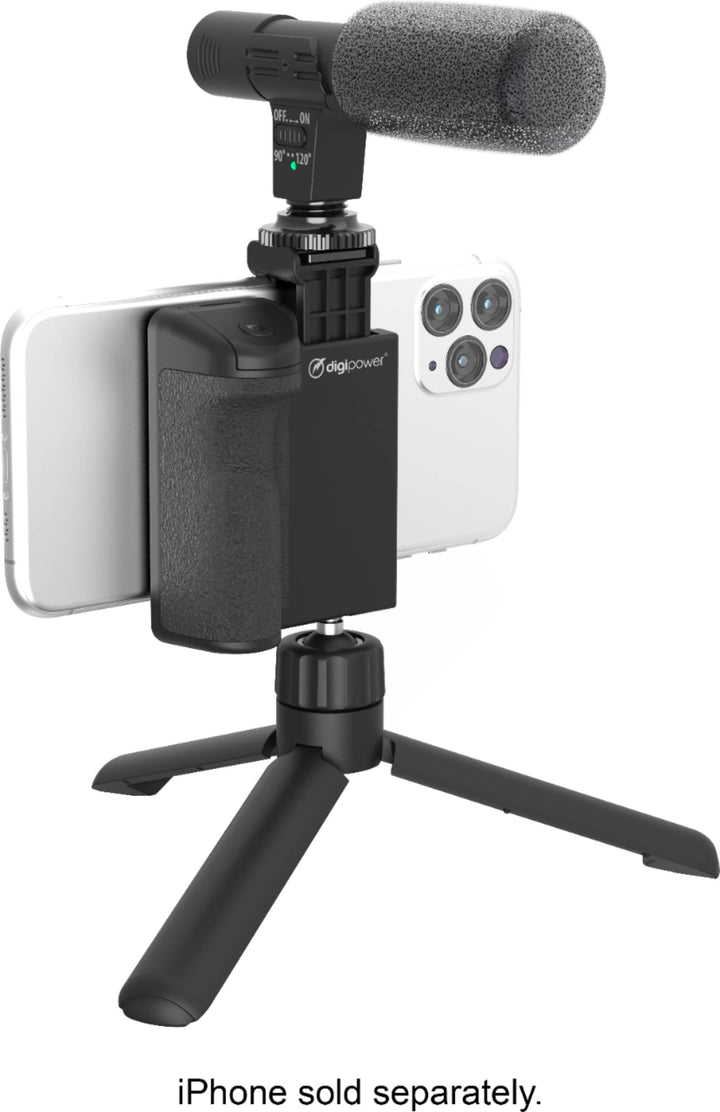 Digipower - Follow ME Vlogging Kit for Phones and Cameras – Includes Microphone, LED light, Bluetooth remote, phone grip and tripod_5