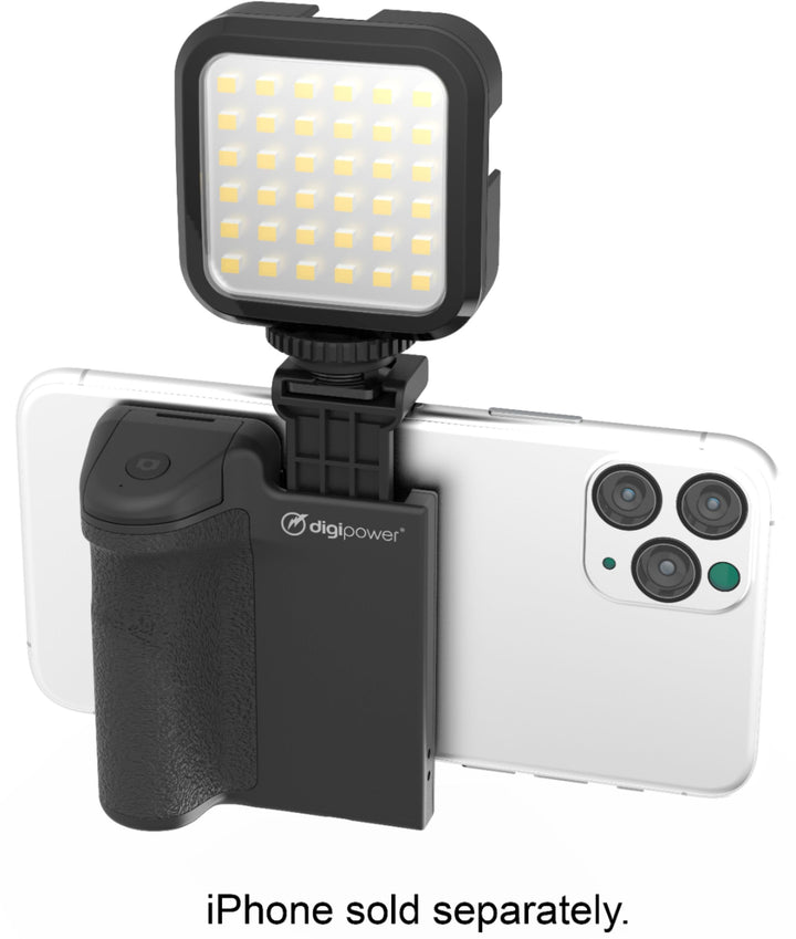 Digipower - Follow ME Vlogging Kit for Phones and Cameras – Includes Microphone, LED light, Bluetooth remote, phone grip and tripod_2