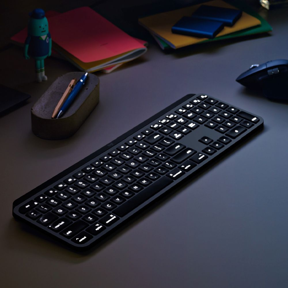 Logitech - MX Keys Full-size Wireless Bluetooth Membrane Keyboard for Mac with Smart Illumination - Space Gray_9