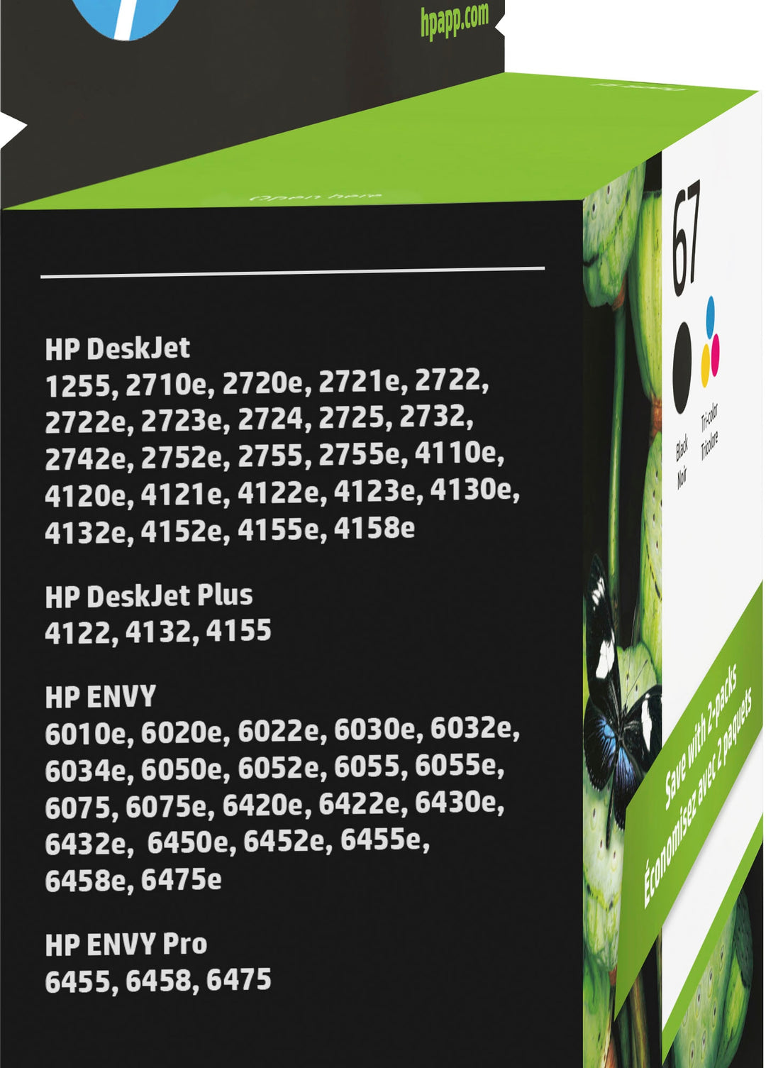 HP - 67 2-Pack Standard Capacity Ink Cartridges - Black & Tri-Color_3