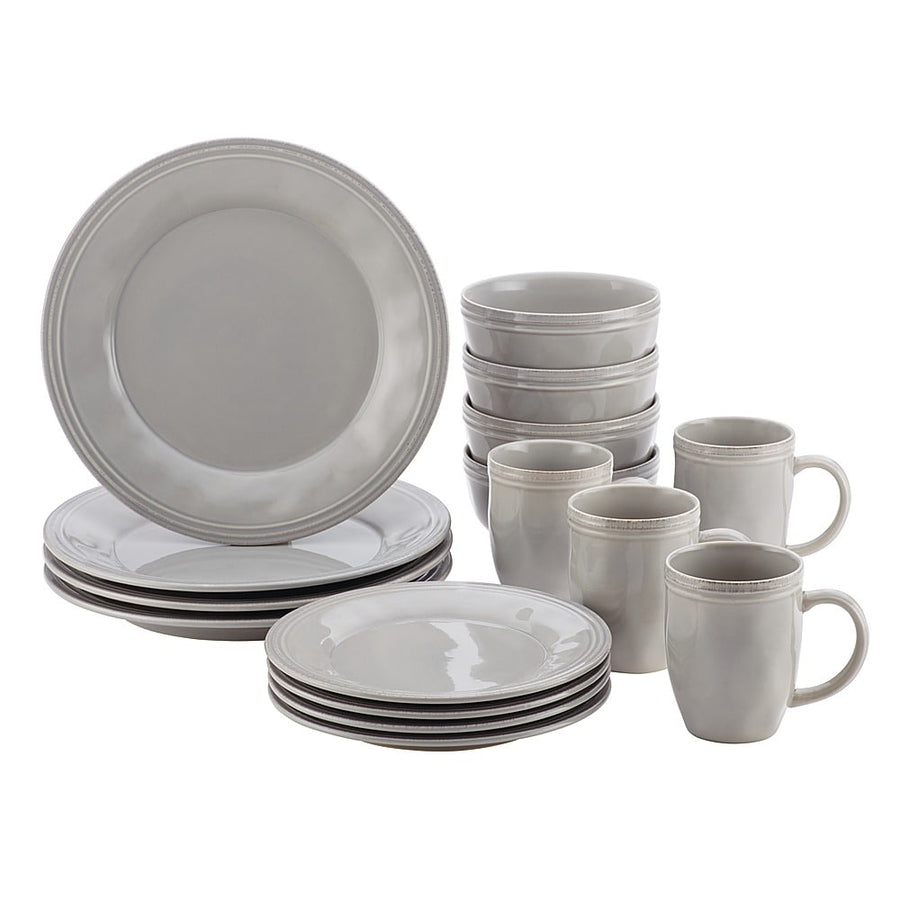 Rachael Ray - Cucina 16-Piece Ceramic Dinnerware Set - Sea Salt Gray_0