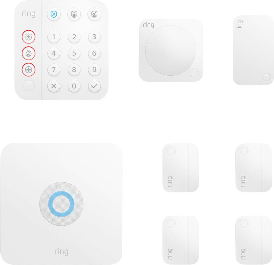 Ring - Alarm 8-Piece Security Kit - White_0