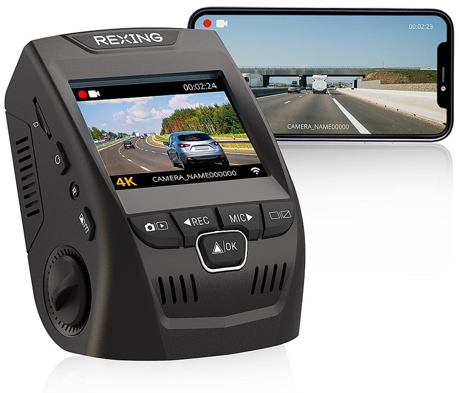 Rexing - V1-4K UHD Front Wi-Fi Dash Cam - Black_0