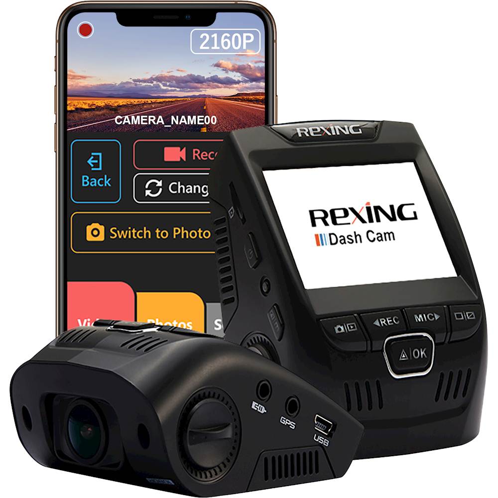 Rexing - V1-4K UHD Front Wi-Fi Dash Cam - Black_7