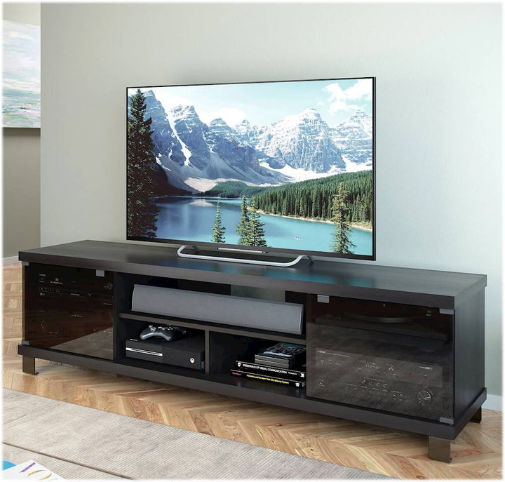 CorLiving - Holland Black Wooden Extra Wide TV Stand, for TVs up to 85" - Ravenwood Black_3