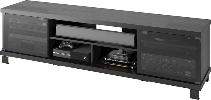 CorLiving - Holland Black Wooden Extra Wide TV Stand, for TVs up to 85" - Ravenwood Black_1