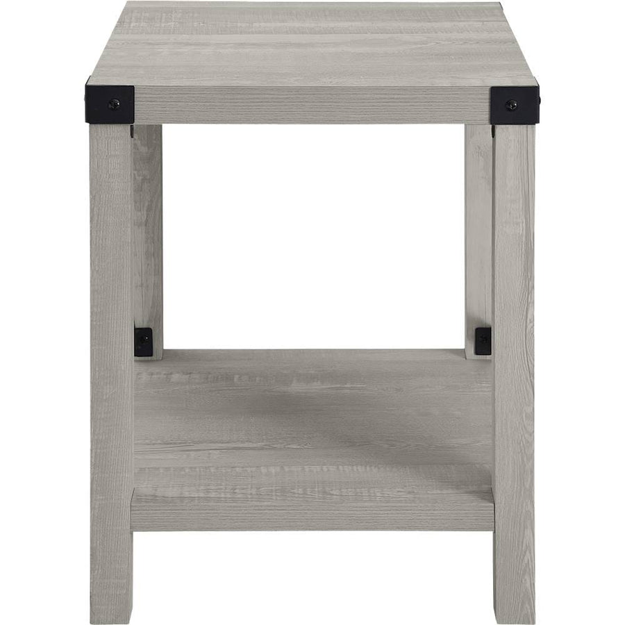 Walker Edison - Square Rustic Laminated MDF Side Table - Stone Gray_0