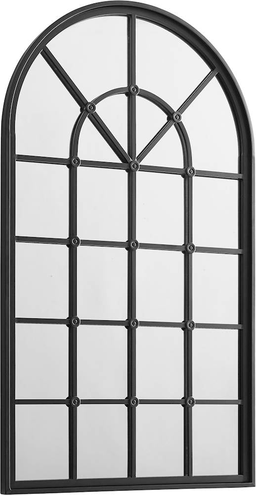 Walker Edison - Arched Windowpane Wall Mirror - Black_0