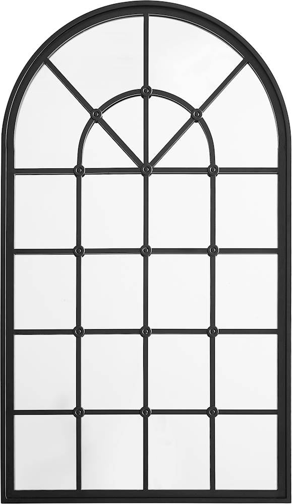 Walker Edison - Arched Windowpane Wall Mirror - Black_4