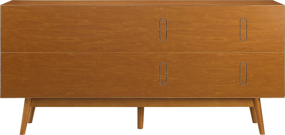Walker Edison - Mid-Century Modern 2-Shelf 3-Drawer Sideboard - Acorn_3