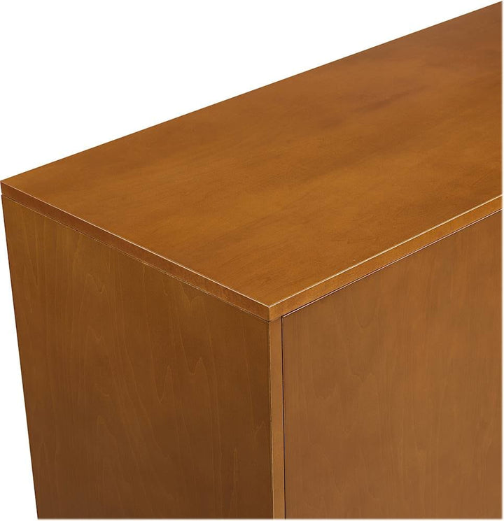 Walker Edison - Mid-Century Modern 2-Shelf 3-Drawer Sideboard - Acorn_4