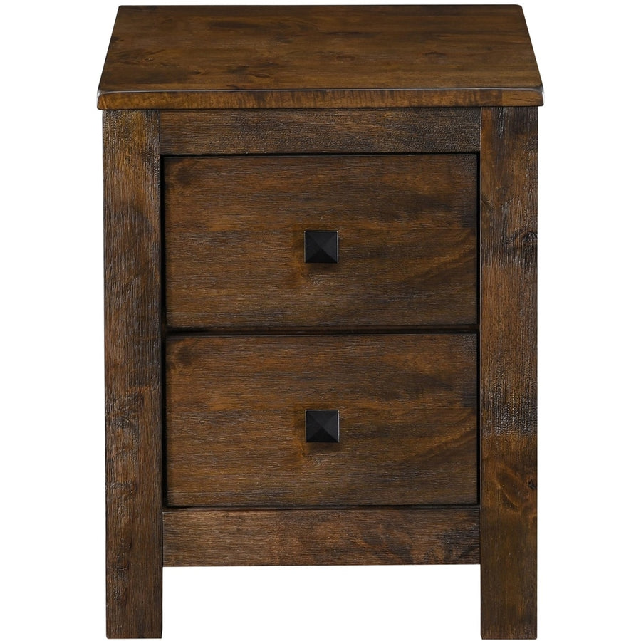Finch - Stratford Farmhouse Wood 2-Drawer Night Stand - Classic Brown_0