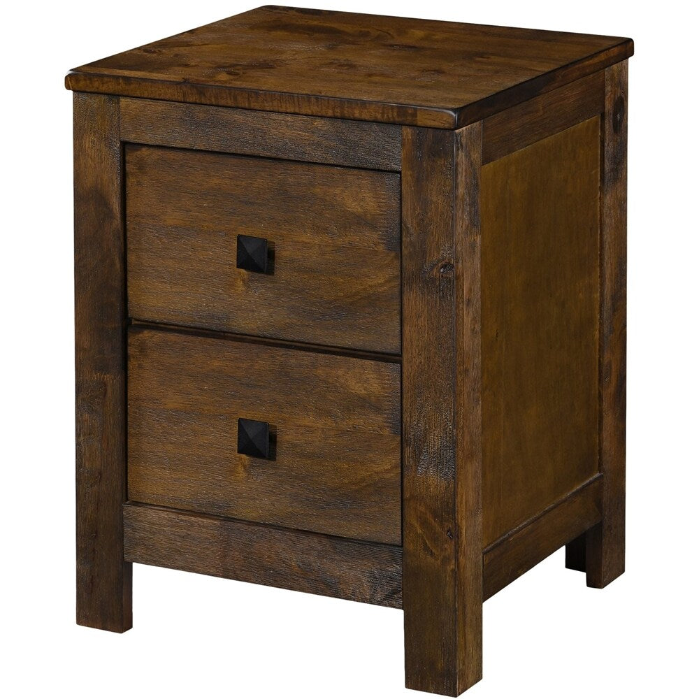 Finch - Stratford Farmhouse Wood 2-Drawer Night Stand - Classic Brown_9