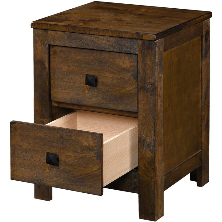 Finch - Stratford Farmhouse Wood 2-Drawer Night Stand - Classic Brown_8