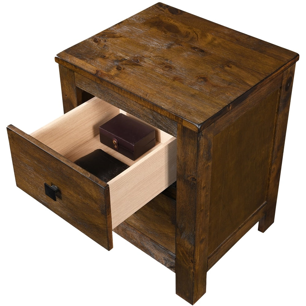 Finch - Stratford Farmhouse Wood 2-Drawer Night Stand - Classic Brown_7