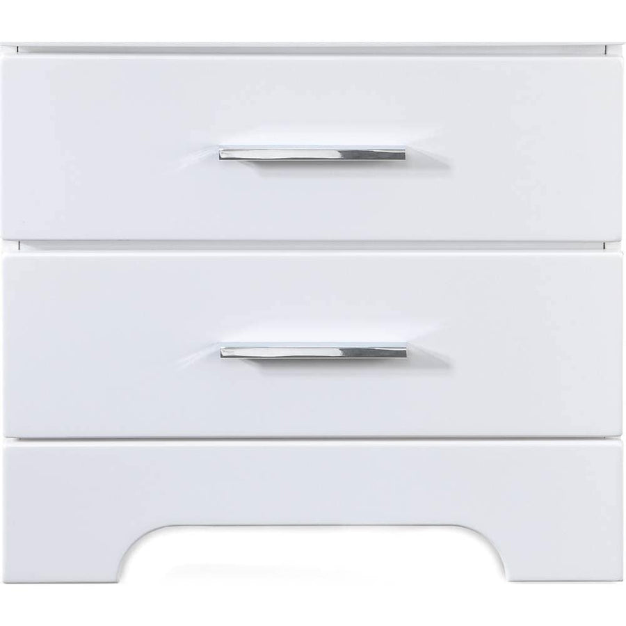 Click Decor - Hudson Transitional Wood 2-Drawer Night Stand - White_0