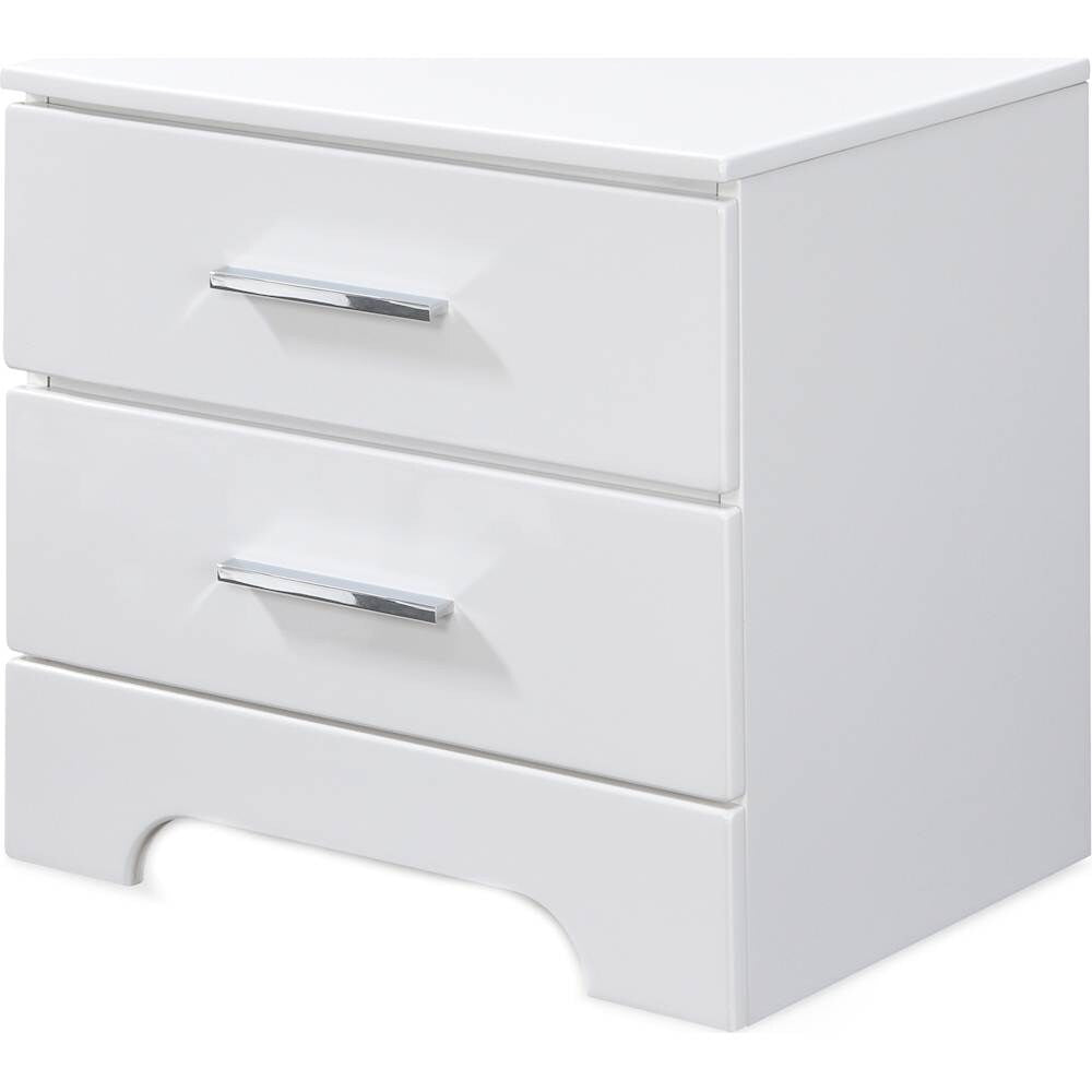 Click Decor - Hudson Transitional Wood 2-Drawer Night Stand - White_1