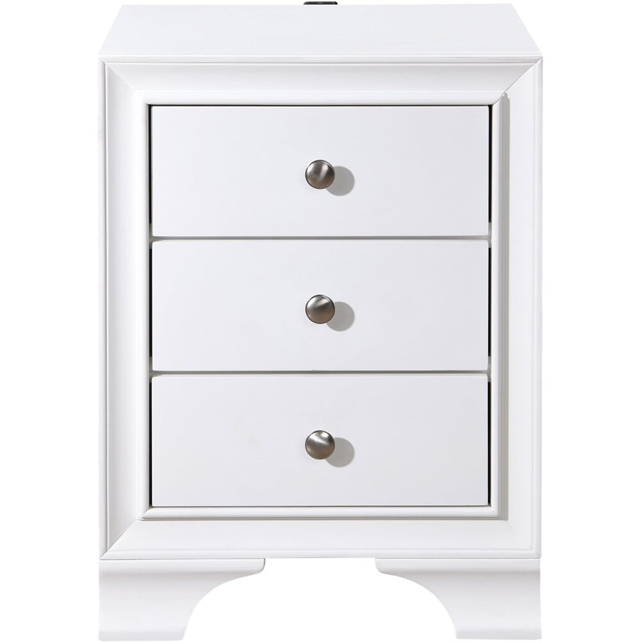 Click Decor - Edmond Traditional Wood 3-Drawer Night Stand - White_0
