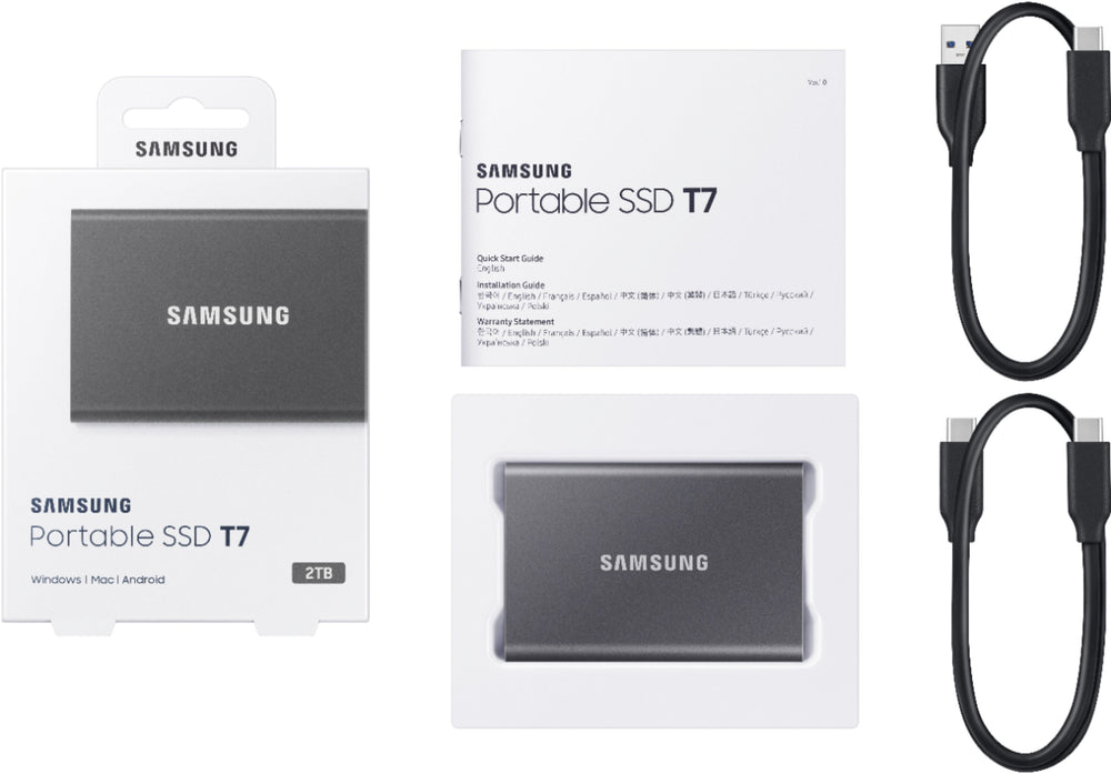 Samsung - T7 2TB External USB 3.2 Gen 2 Portable SSD with Hardware Encryption - Titan Gray_1