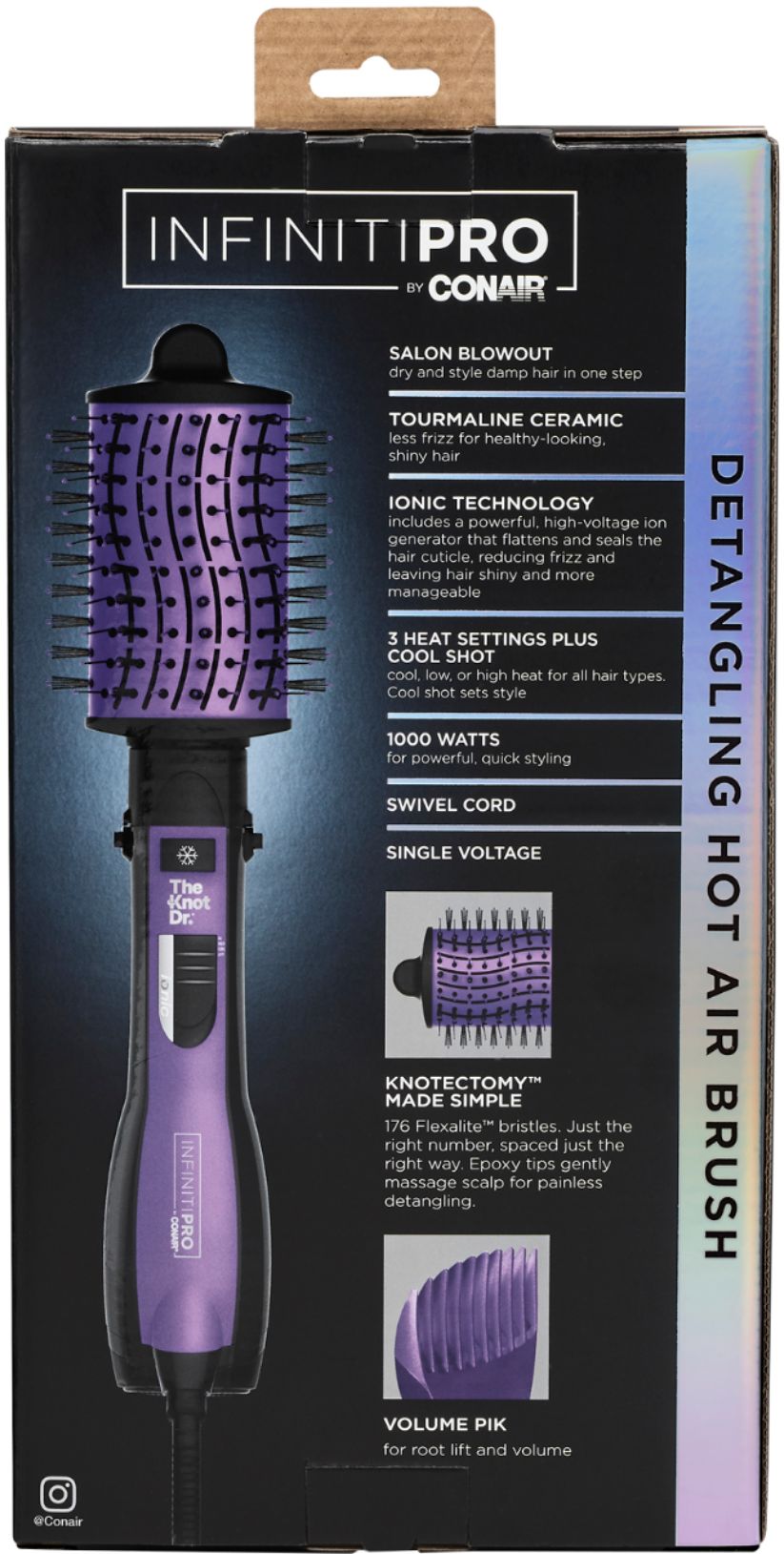 Conair - All-in-One Dryer Brush - Purple And Black_8
