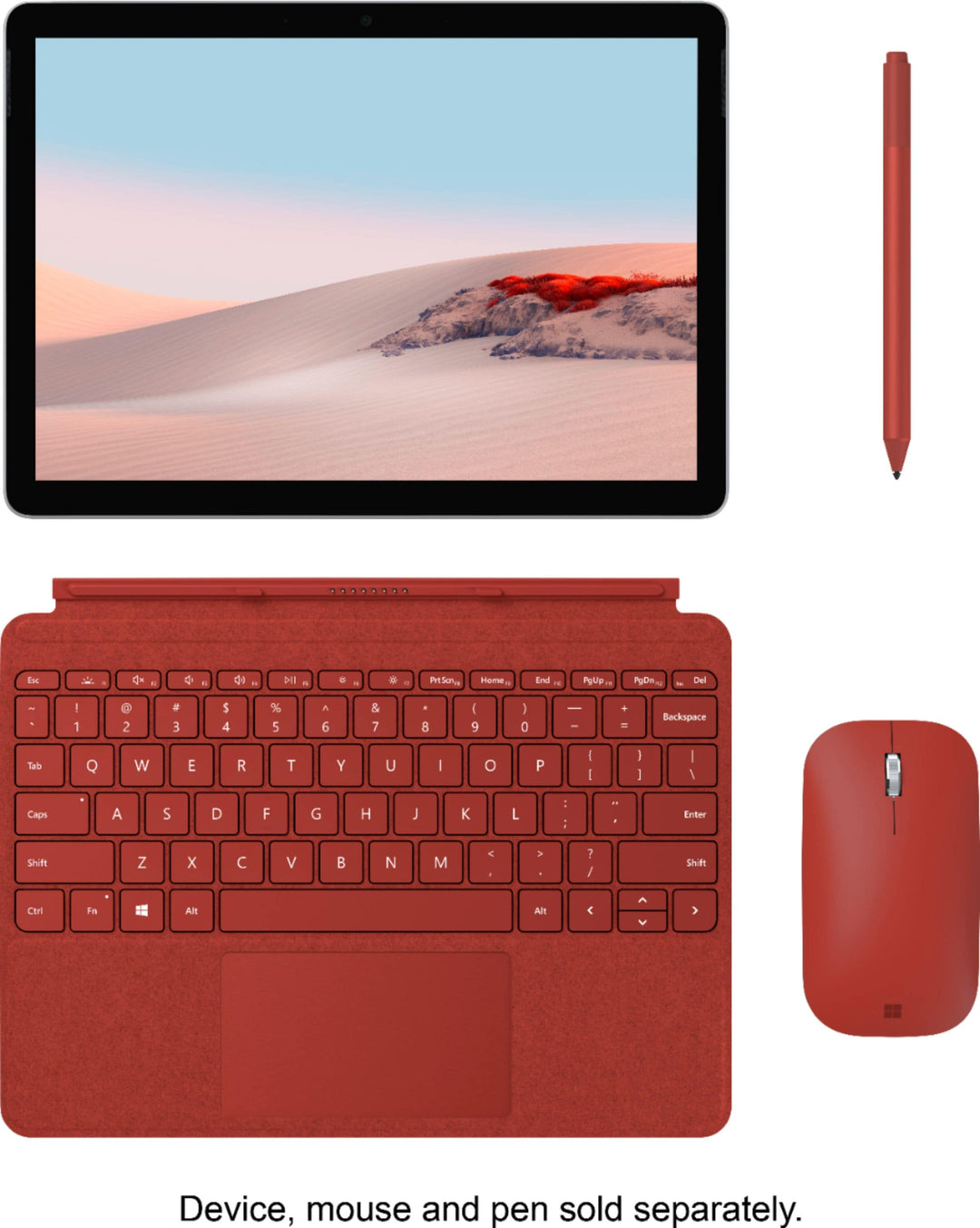 Microsoft - Surface Go Signature Type Cover for Surface Go, Go 2, and Go 3 - Poppy Red Alcantara Material_3