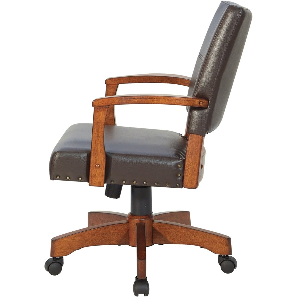 OSP Home Furnishings - Wood Bankers 5-Pointed Star Wood and Steel Office Chair - Espresso_1