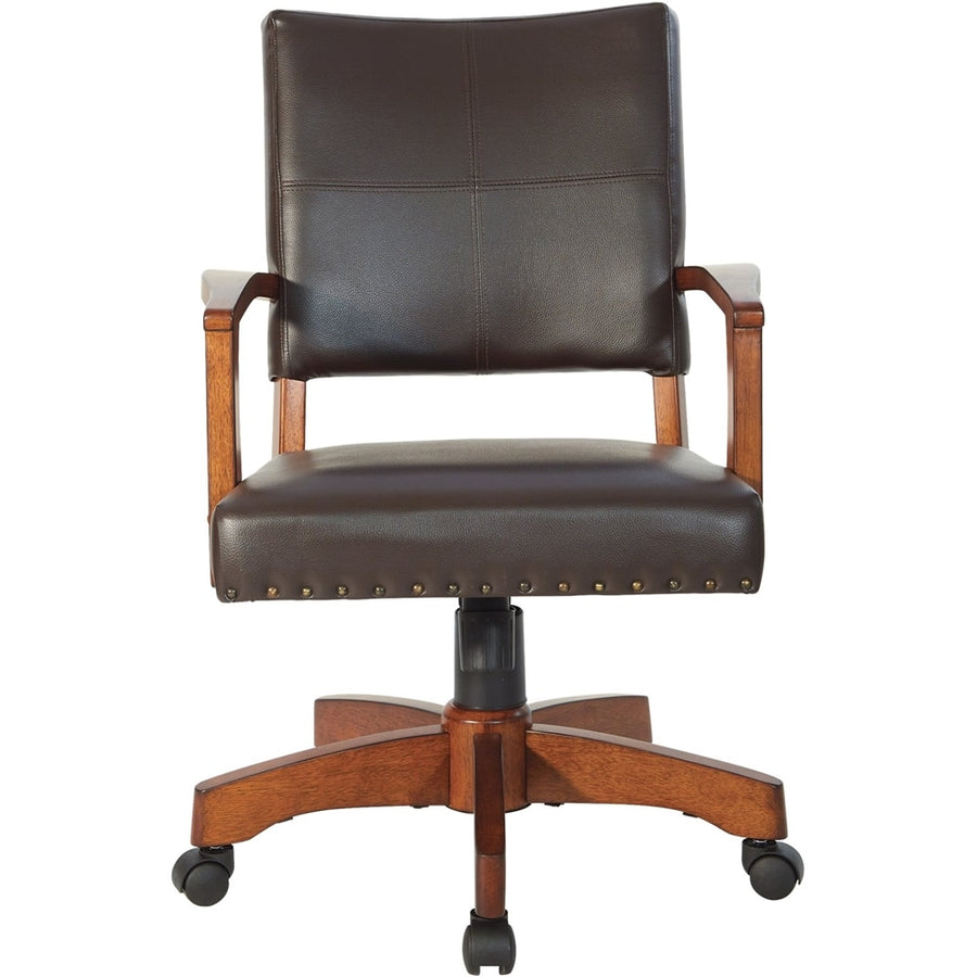 OSP Home Furnishings - Wood Bankers 5-Pointed Star Wood and Steel Office Chair - Espresso_0