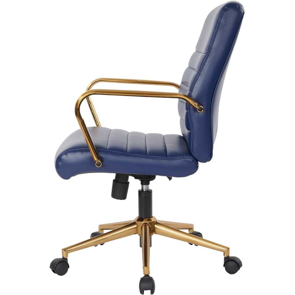 OSP Home Furnishings - Baldwin 5-Pointed Star Faux Leather Office Chair - Navy_1